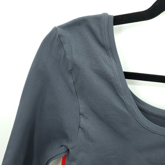 NWT SPANX Long Sleeve Bodysuit Scoop Neck FS6015 Sz L Steel Gray - Picture 11 of 16